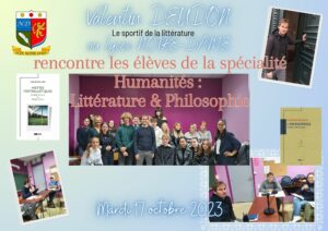 Le sportif de la littérature au Lycée Notre Dame de Valenciennes...