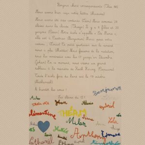 Correspondance entre les élèves de Castries et les élèves de l'école Saint Joseph de Cambrai...