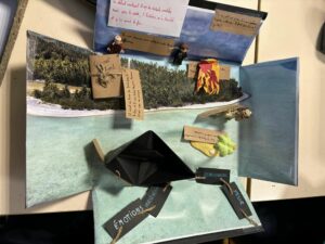Les élèves de 5ème de l'Institution Saint Michel de Solesmes ont fait voyager leurs camarades en leur présentant un livre sur le thème du voyage. 15