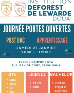 Le Lycée Deforest de Lewarde de Douai vous attend au salon de l étudiant.