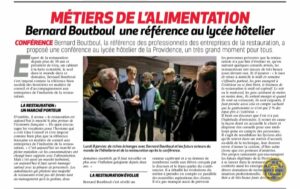 Merci à Bernard Boutboul pour sa présence au Lycée La Providence d'Orchies, auprès des élèves qui sont les futurs générations d’hôteliers...