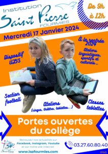 Portes ouvertes à l'Institution Saint Pierre de Fourmies les 17 janvier