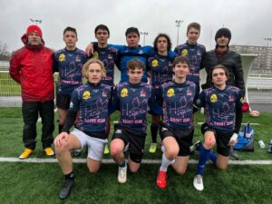 Finales territoriales de rugby à 7, sur les terrains pluvieux de l’Hippodrome de Marcq-en-Baroeul poru les élèves de l'Institution Saint Jean de Douai. 1