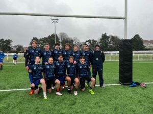 Finales territoriales de rugby à 7, sur les terrains pluvieux de l’Hippodrome de Marcq-en-Baroeul poru les élèves de l'Institution Saint Jean de Douai. 2