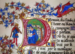 Les élèves de l'atelier d'écriture de l'Institution Notre Dame des Anges de Saint Amand les Eaux ont terminé leur lettrine après avoir fabriqué la couleur: un travail d'orfèvre qu'ils ont réussi avec brio! 16